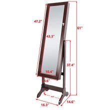 ZenStyle Mirror Jewelry Cabinet Armoire, Full Length Mirror