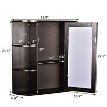 GIODIR Wall Mounted Cabinet Bathroom Wood Cupboard