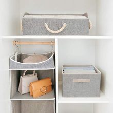 StorageWorks Closet Baskets, Cotton Fabric Baskets for Closet Shelves