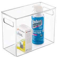 mDesign Plastic Home, Office Storage Organizer Bin with Handles