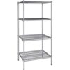 24 inch x 30 inch Chrome Wire 4 Shelf Kit with 64 inch Posts.