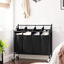 SONGMICS Cart Sorter Rolling Laundry Basket Hamper