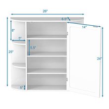 Tangkula Wall-Mounted Bathroom Cabinet with Mirror & Large Storage