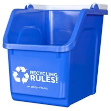 Stackable Recycling Bin Container with Handle 6 Gallon