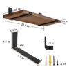 Set of 2 Redware Wood Floating Shelf