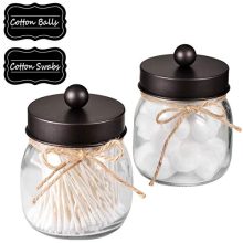 Amolliar Mason Jar Bathroom Vanity Organizer - Rustic Farmhouse Decor