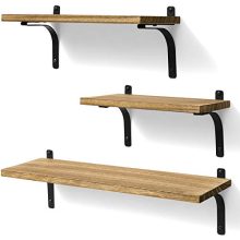 Rustic Wood Wall Storage Shelves for Home Decor Bedroom