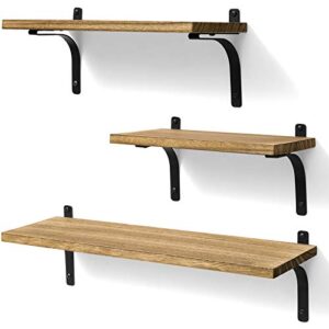 Rustic Wood Wall Storage Shelves for Home Decor Bedroom