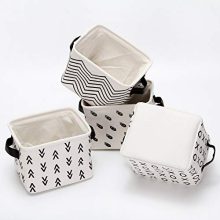 Foldable Mini Square New Black and White Theme Natural Linen