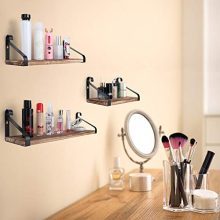 Keebofly Jewelry Organizer Wall Mounted Rustic Wood