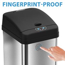 13 Gallon Touchless Trash Can with Odor Control – Stainless Steel, Extra-Wide Lid Opening, Smudge-Resistant