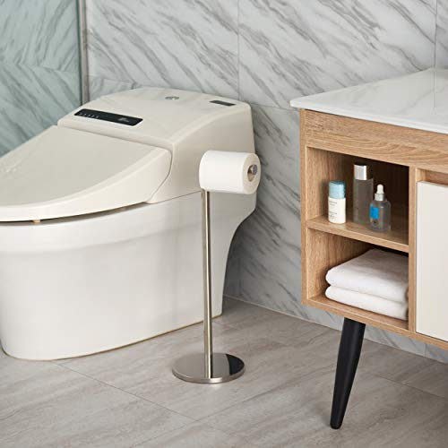 Naturous Freestanding Toilet Paper Holder Stand with Storage