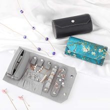 Leather Jewelry Organizer Holder Roll Bag
