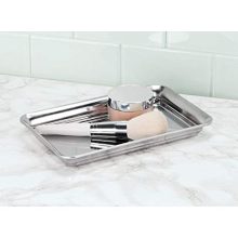 mDesign Metal Storage Organizer Tray for Bathroom Vanity Countertops