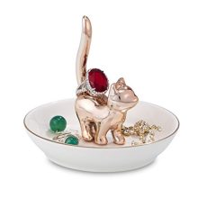 POMIDEA Cat Luck Cutie Ceramic Ring Holder Jewelry