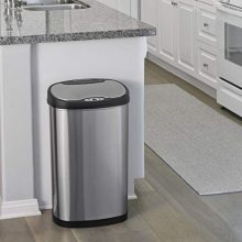Touchless Motion Sensor Oval Trash Can - 13 Gallon Stainless Steel Bin for a Clean and Hygienic Home! 🗑️✨