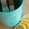 Charming Turquoise Utensil Crock - Stylish Storage for Your Kitchen Tools