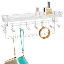 mDesign Decorative Metal Closet Wall Mount Jewelry Accessory