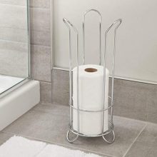 iDesign Classico Metal Toilet Tissue Roll Reserve Organizer for Bathroom