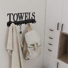 Towel Rack 8 Hooks Towel Holder & Organizer Wall Mount