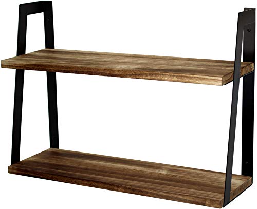 Peter's Goods 2-Tier Rustic Floating Wall Shelves for Bedroom, Kitchen