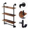 IBUYKE Industrial Wall Shelf, Rustic Iron Pipe Floating Shelf