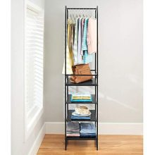 Wood Shelves and Garment Rack for Bedroom, Hallway