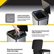 GLAD Extra Capacity Stainless Steel Sensor Trash Can