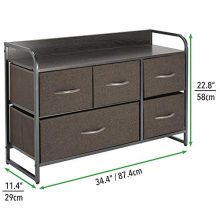 Dresser Storage Chest, Sturdy Steel Frame, Wood Top & Handles