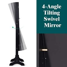 Lockable Standing Jewelry Armoire with Full Length Mirror