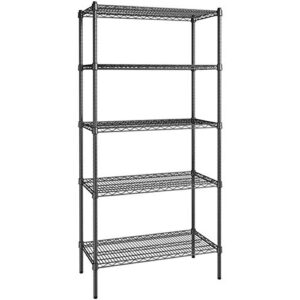 18 inch x 36 inch Certified Black Epoxy 5 Shelf Kit