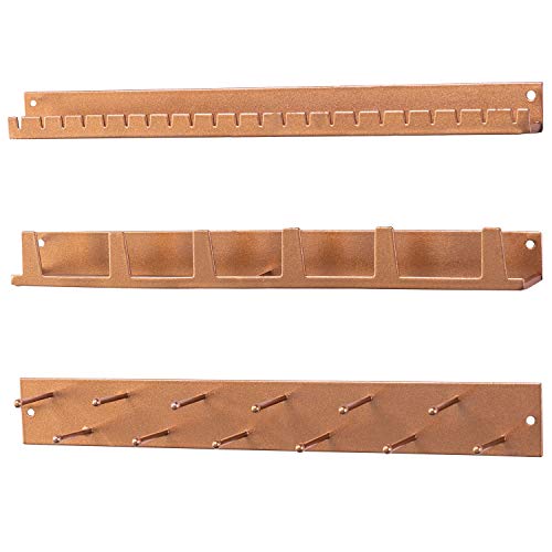 MyGift Wall Mounted Rose Gold Metal Jewelry Organizer Racks