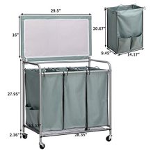 PARANTA Foldable Ironing Board Laundry Sorter Cart