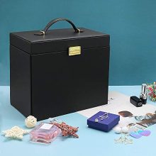 01 Jewelry Box, 3 Layers Jewelry Organizer with Mirror