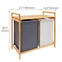 COMELLOW Bamboo Laundry Hamper and Shelf