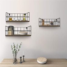 HORLIMER Wall Mounted Floating Shelves Set of 3