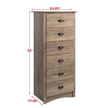Prepac Salt Spring 6-Drawer Tall Chest, Drifted Gray