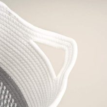 CHICVITA Square Cotton Rope Woven Basket with Handles For Books