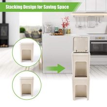 SUNPOLLO 2-Pack Plastic Kitchen Trash Can