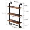 IBUYKE Industrial Wall Shelf, Rustic Iron Pipe Floating Shelf