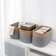 Foldable Woven Basket with Handles for Clothes, Toy, Makeup, Books