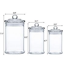 Apothecary Jars with Lids, Clear Canisters Set Bathroom Storage