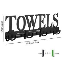 Towel Rack 8 Hooks Towel Holder & Organizer Wall Mount