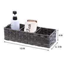 HOSROOME Toilet Paper Basket Larger Compartments Storage Basket