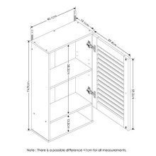 FURINNO Indo Wide Wall Cabinet, 15.8 Inch, Espresso