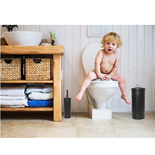 Autumn Alley Black Toilet Paper Reserve Holder Canister with Lid