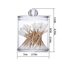 2 Pieces 10 Oz Plastic Cotton Swab Ball Pad Holder Clear Plastic Acrylic Jar
