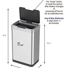 Rectangular Motion Sensor Trash Can