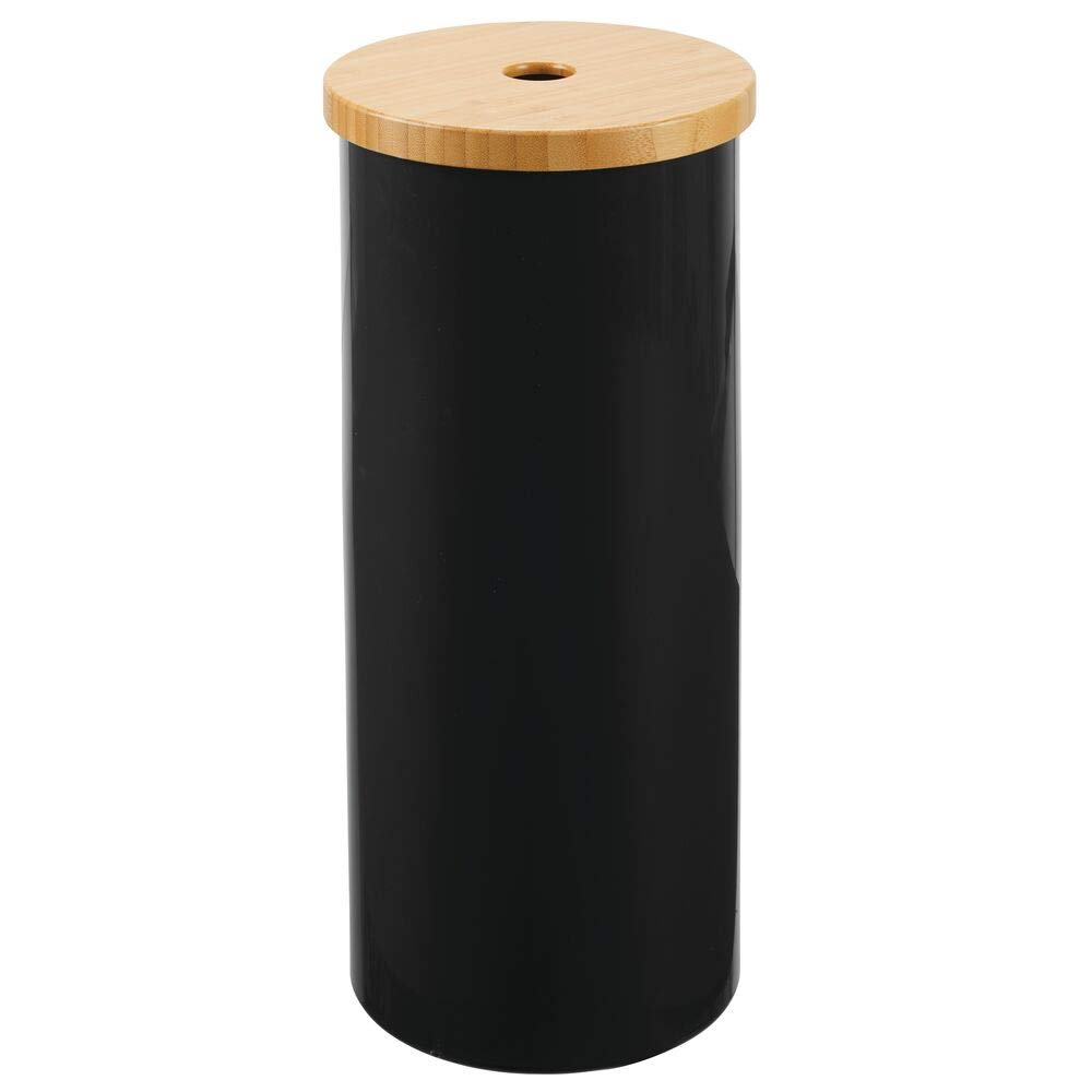 mDesign Plastic Free Standing Toilet Paper Holder Canister