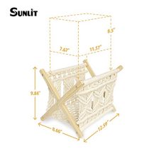 Sunlit Boho Macrame Magazine Rack, Decorative Books Magazines
